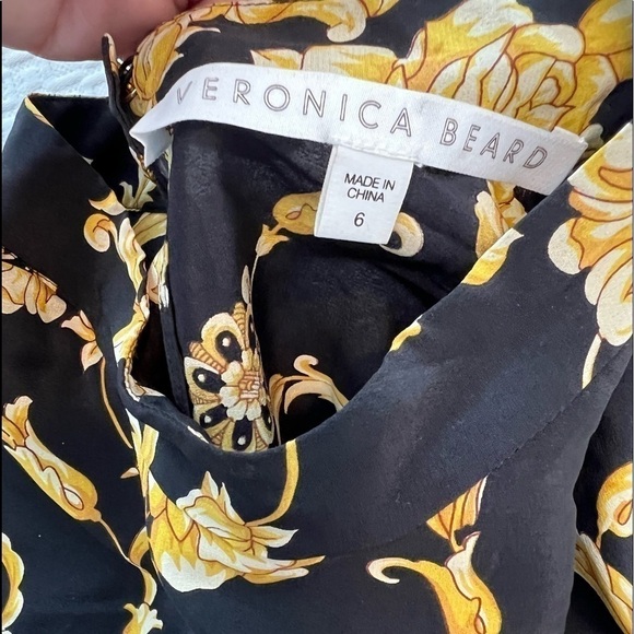 VERONICA BEARD Amile Ruched Silk Long Sleeve Dress - Picture 16 of 16